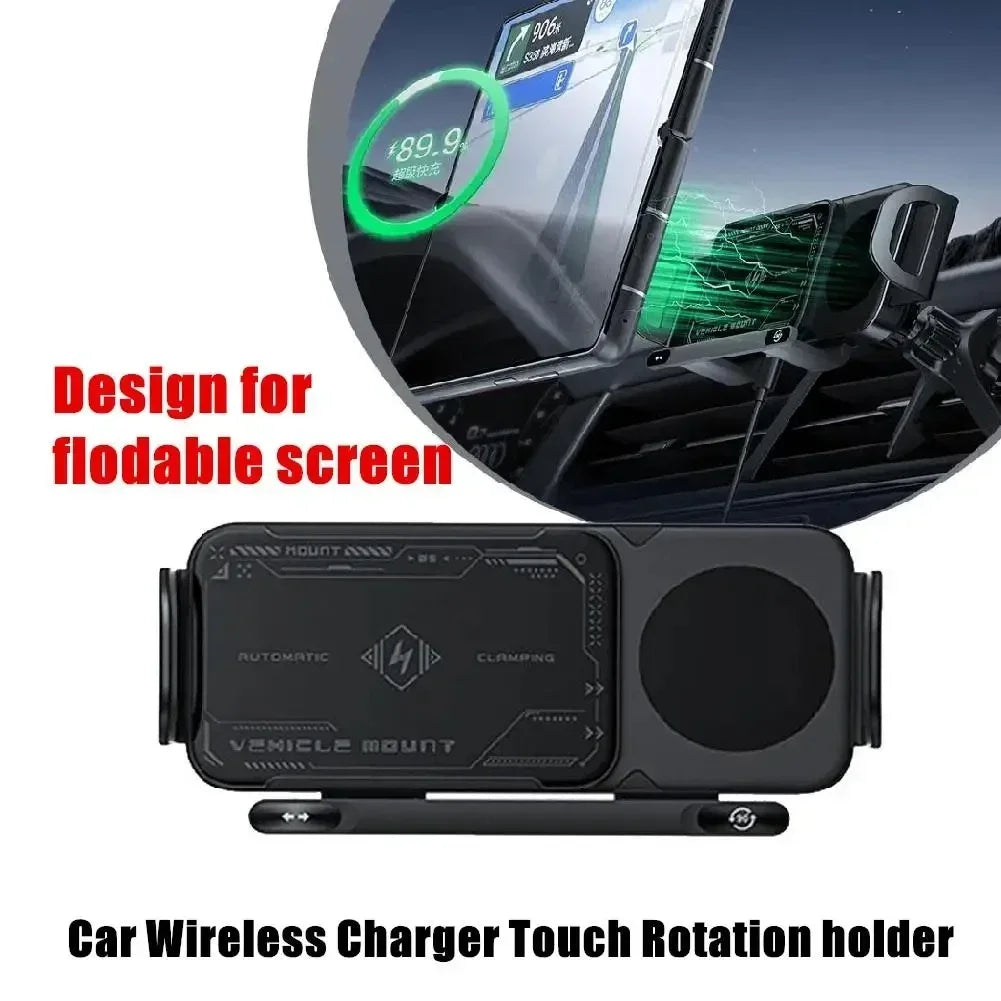 Support de téléphone portable/Pad Intelligent élevé, support de téléphone magnétique pour voiture, support de téléphone rotatif automatique 2 en 1, chargeur de voiture sans fil