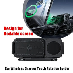 Support de téléphone portable/Pad Intelligent élevé, support de téléphone magnétique pour voiture, support de téléphone rotatif automatique 2 en 1, chargeur de voiture sans fil