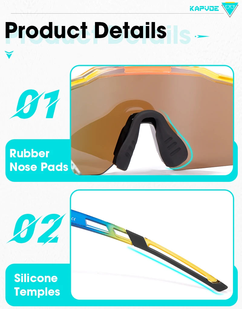 Kapvoe lunettes de soleil photochromiques pour enfants Protection UV400 lunettes de cyclisme de Sport enfants garçons filles lunettes de vélo de mode lunettes de vélo