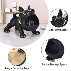30cm Bulldog Dog Statue, Resin Craft, Home Decor, Animal Ornament, Puppy Sculpture with Storage Box, Art Sculpture for the Home