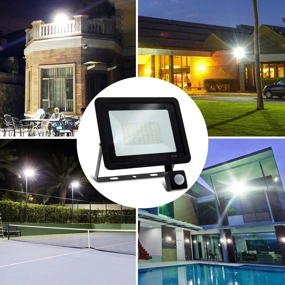 Éclairage LED étanche projecteurs extérieurs lampe 220V projecteur LED 100W 50W 30W 20W 10W pour jardin Garage rue applique murale