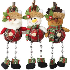 Christmas tree decorations, plush hanging ornaments for holiday parties, Santa Claus, snowman, reindeer, Christmas home decorations