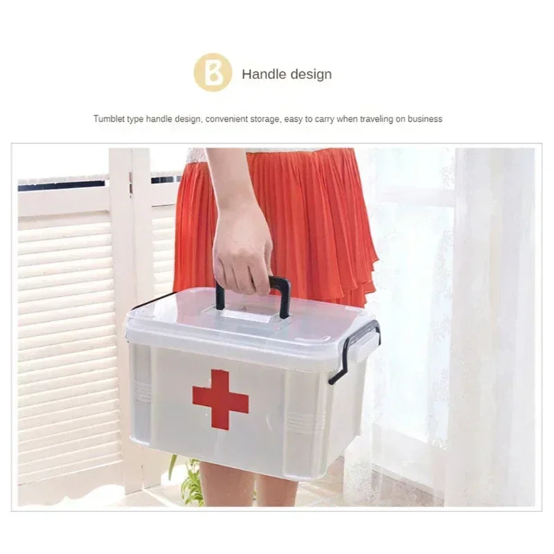 Trousse de premiers secours, boîte de rangement de médicaments, boîte d'urgence Portable, boîtes à médicaments domestiques à Double couche, Kit médical, organisateur de rangement