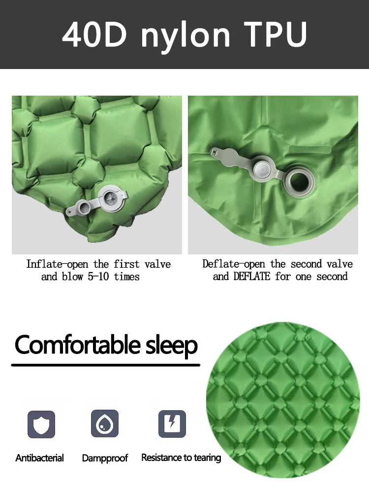 Matelas gonflable de camping pliant, lit de camp, matelas de couchage, couverture de pique-nique, polymères d'air de voyage, équipement de camping
