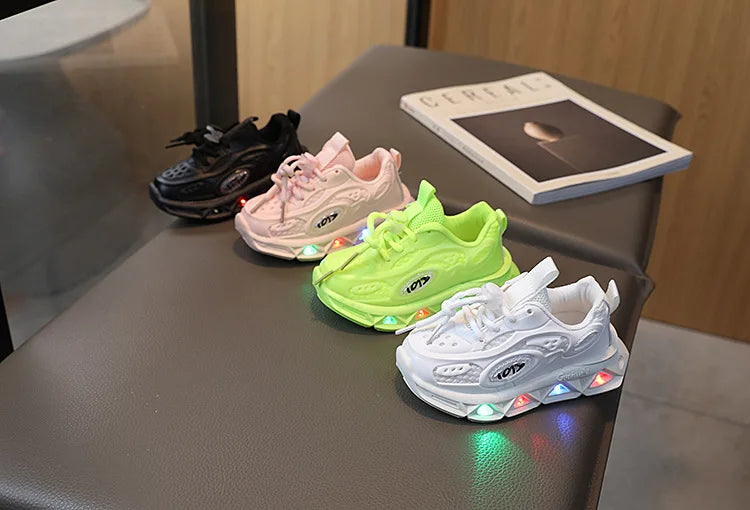 Chaussures pour bébés, baskets lumineuses et maladroites pour garçons et filles, petites et moyennes tailles, à semelles souples, nouvelle collection printemps-automne 2023