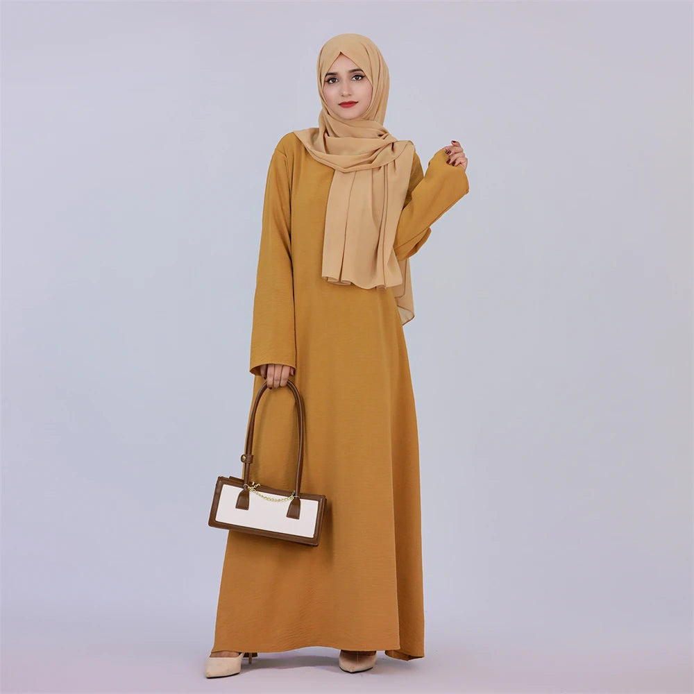 Black, white, pink, solid Dubai modest underdress, Abaya Islamic caftan Muslim dress with pockets, dresses for women, Muslim women's dress