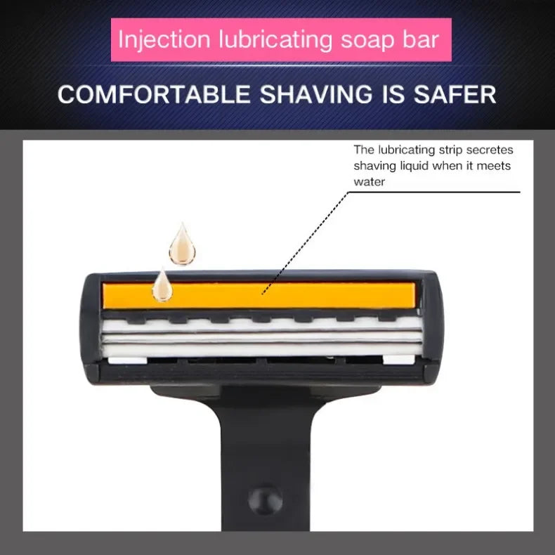 100% rasoir étanche tout nouveau Design hommes rasoir rasage trois couches rasoir réutilisable rasoir importé Multi outil changement de tête