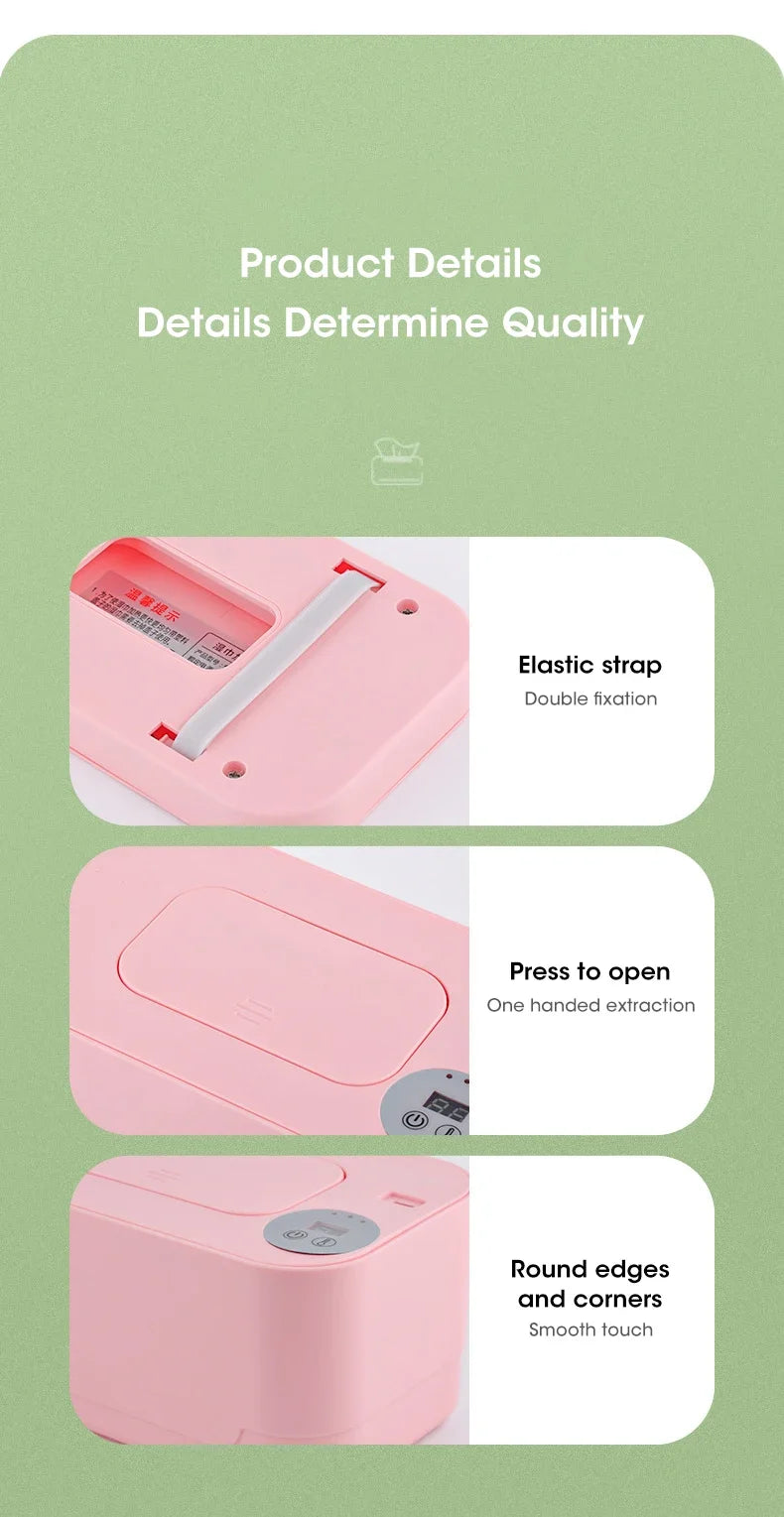 Chauffe-lingettes humides pour bébé, avec affichage LED, distributeur de serviettes humides, Portable, USB, chauffe-lingettes pour bébé, boîte chauffante pour serviettes, maison/voiture