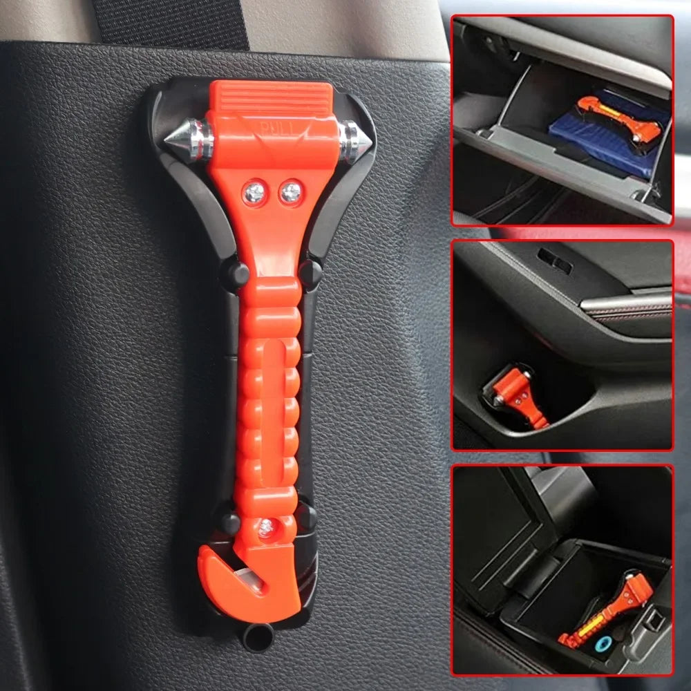 Marteau d'évacuation d'urgence 2 en 1, marteau de sécurité en acier au carbone de haute dureté, coupe-ceinture de sécurité pour camion automobile et Bus