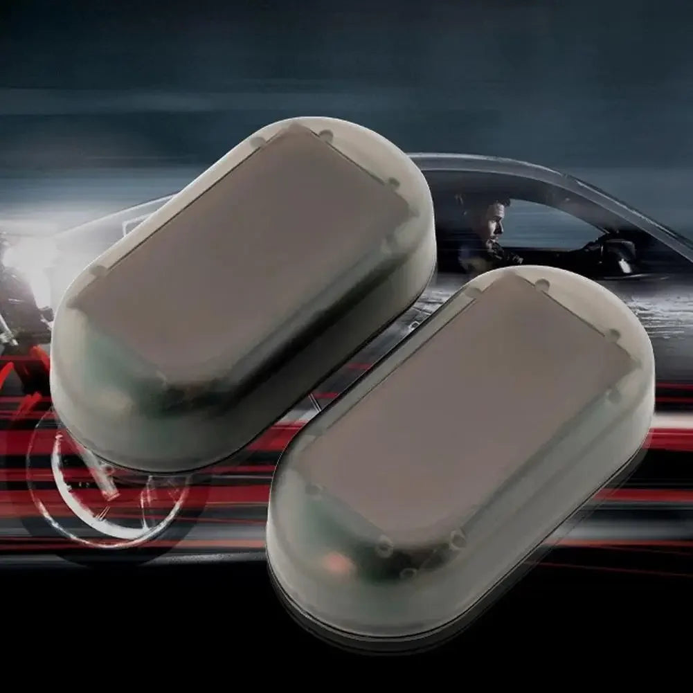 Fausse lumière de sécurité pour voiture, simulation d'alarme factice à énergie solaire, avertissement sans fil, lampe d'avertissement antivol, lumières clignotantes LED