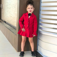 Vêtements pour enfants, veste à manches longues et mini-jupe, ensemble 2 pièces pour filles de 2 à 8 ans, automne