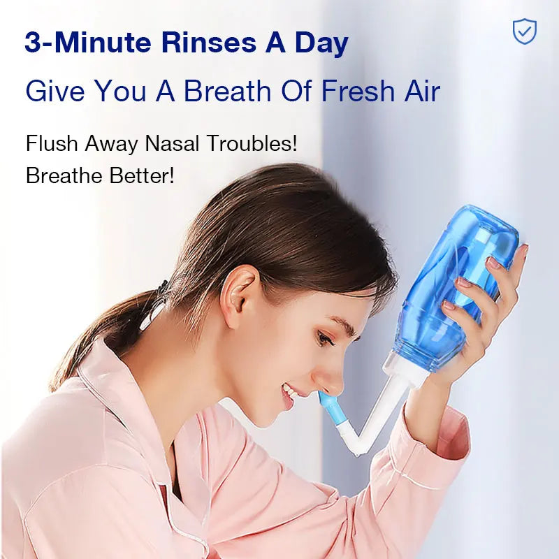 Nasal cleaner for sinusitis, nasal wash, for adults and children, allergic rhinitis treatment, nasal irrigator, neti pot, nasal cleaning tool, 330ml