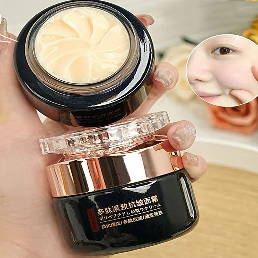 Crème pour le visage raffermissante anti-rides polypeptide, hydratation en profondeur, éclaircit la peau terne, minimise les ridules, crème hydratante de jour et de nuit