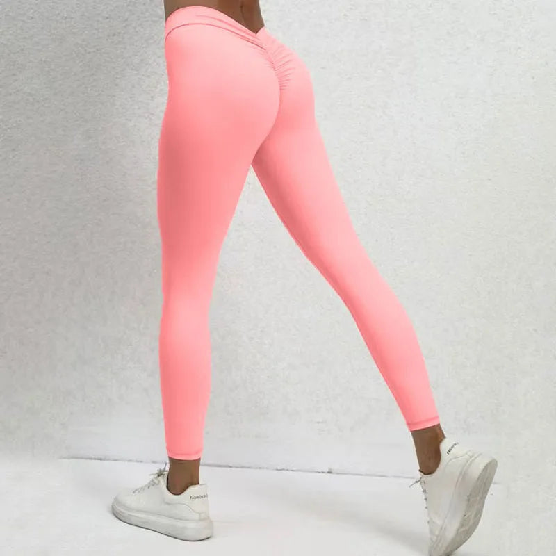 Women's sexy push-up yoga leggings with a V-back, active sports tights, quick-drying denim pants, gym-ready, MS quality, new, 2023