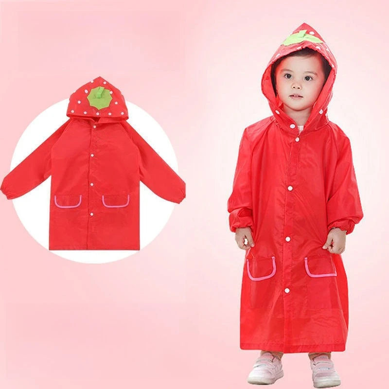 Cape de pluie de dessin animé mignon pour enfants – Poncho imperméable pour garçons/filles, maternelle et école primaire