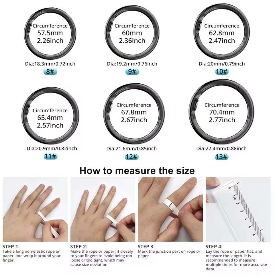 Anneau intelligent de pression artérielle, surveillance de la santé du sommeil, Mode multisport, smartring IP68, étanche, soins à distance pour hommes et femmes