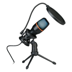 Microphone filaire à condensateur USB/RGB, 3.5mm, pour PC, ordinateur portable, jeu, Podcast, Studio, professionnel, Anti-blocage, pour bureau