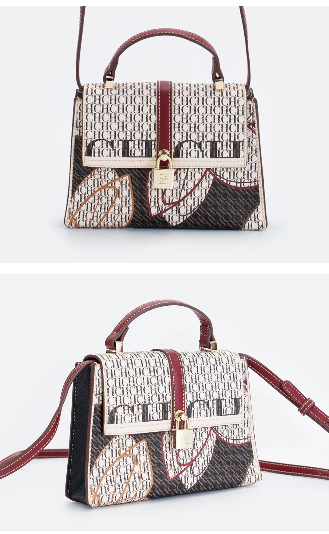 Exquisite and fashionable handbag, lightweight niche, luxury brand with lock, new casual shoulder bag for women 