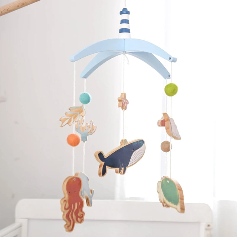 Hochets pour nouveau-né de 0 à 12 mois, jouets en feutre doux, cloche de lit de baleine, berceau Mobile suspendu, carrousel Musical, jouet pour garçons et filles, cadeau