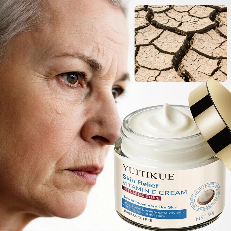 YUITIKUE Crème à la vitamine E, hydratante intensément, aide à améliorer la peau très sèche, soulage et restaure l'hydratation extrême sèche
