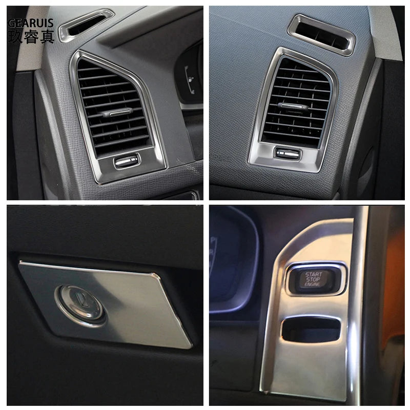Pour Volvo XC60 2009-2017 accessoires d'intérieur automobile Console centrale AC tableau de bord sortie d'air clé de voiture panneau de démarrage revêtement d'habillage autocollant