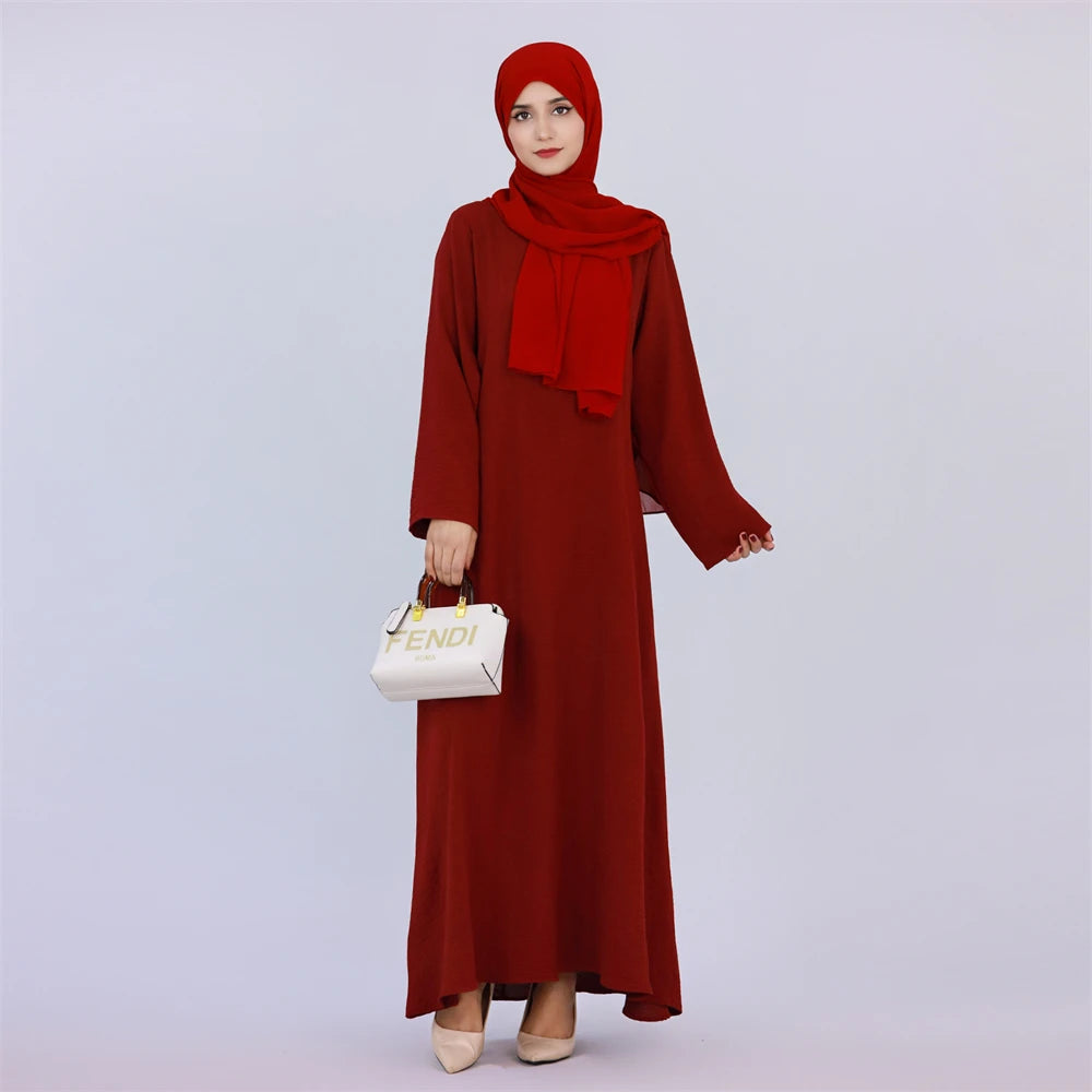 Black, white, pink, solid Dubai modest underdress, Abaya Islamic caftan Muslim dress with pockets, dresses for women, Muslim women's dress