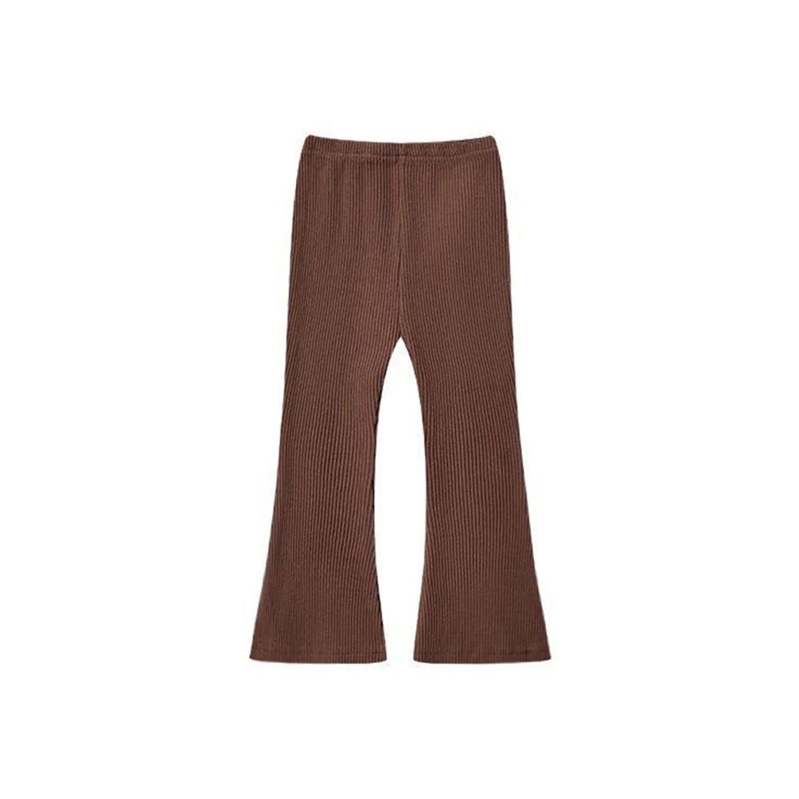 Girls' cotton flared leggings, flared pants, high-waisted, bootcut, yoga pants, bell-bottoms for children