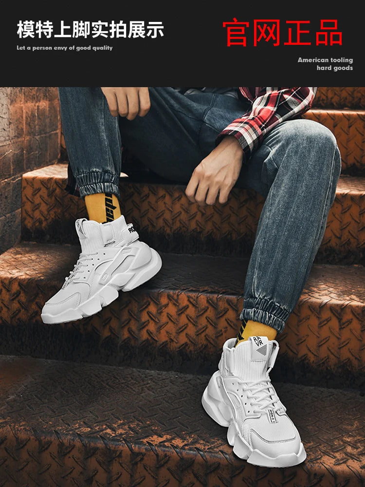 Chaussures pour hommes nouveau haut de gamme Beige hommes baskets grosses hommes chaussures rehausser la mode décontracté grande taille amortissement chaussures de Tennis Zapatillas