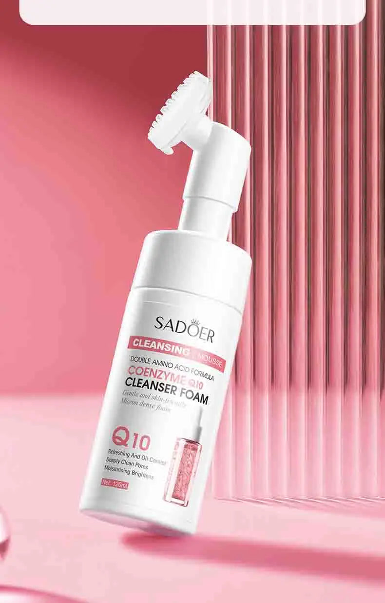 SAODER Q10 vitamine C nettoyant pour le visage mousse de lavage du visage nettoyage du visage Mossee hydratant éclaircissant produits de soins de la peau du visage