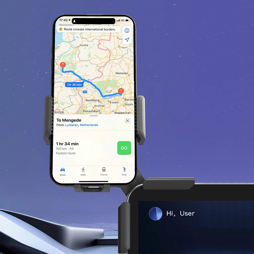 Support de téléphone portable pour écran d'affichage monté sur voiture, Rotation libre à 360 degrés, support pliable utilisé pour voiture et véhicule électrique