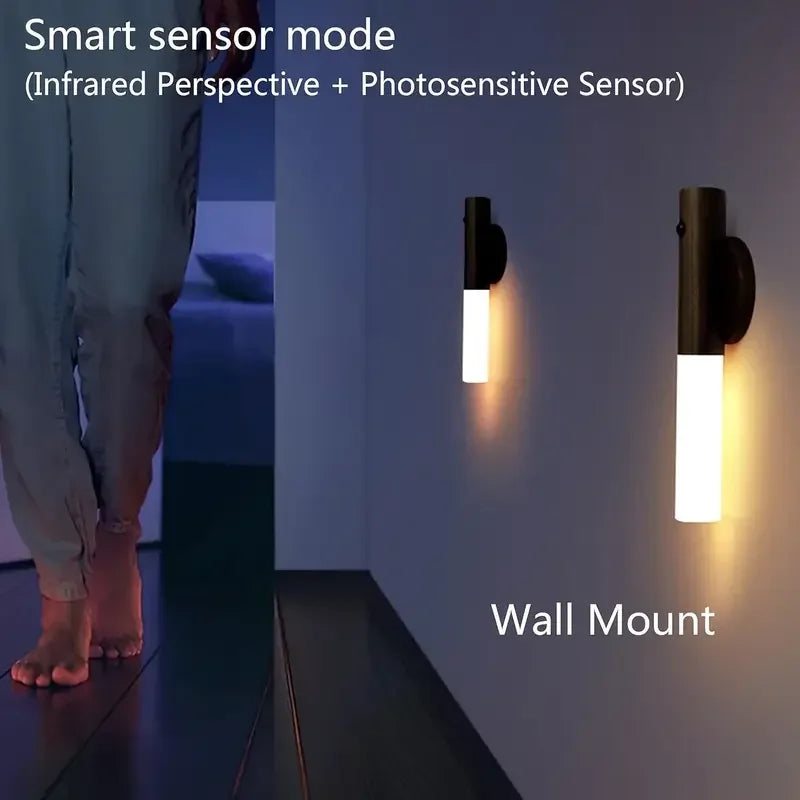 Veilleuse à détecteur de mouvement intelligent-éclairage ambiant LED, lumière murale/armoire rechargeable pour chambre à coucher, pépinière, couloir, décoration de cuisine