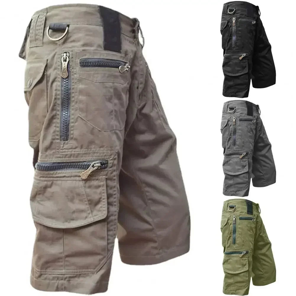 Pantalones cortos hombre short de Jogging pour hommes couleur unie multi-poches été décontracté short Cargo droit hommes Shorts