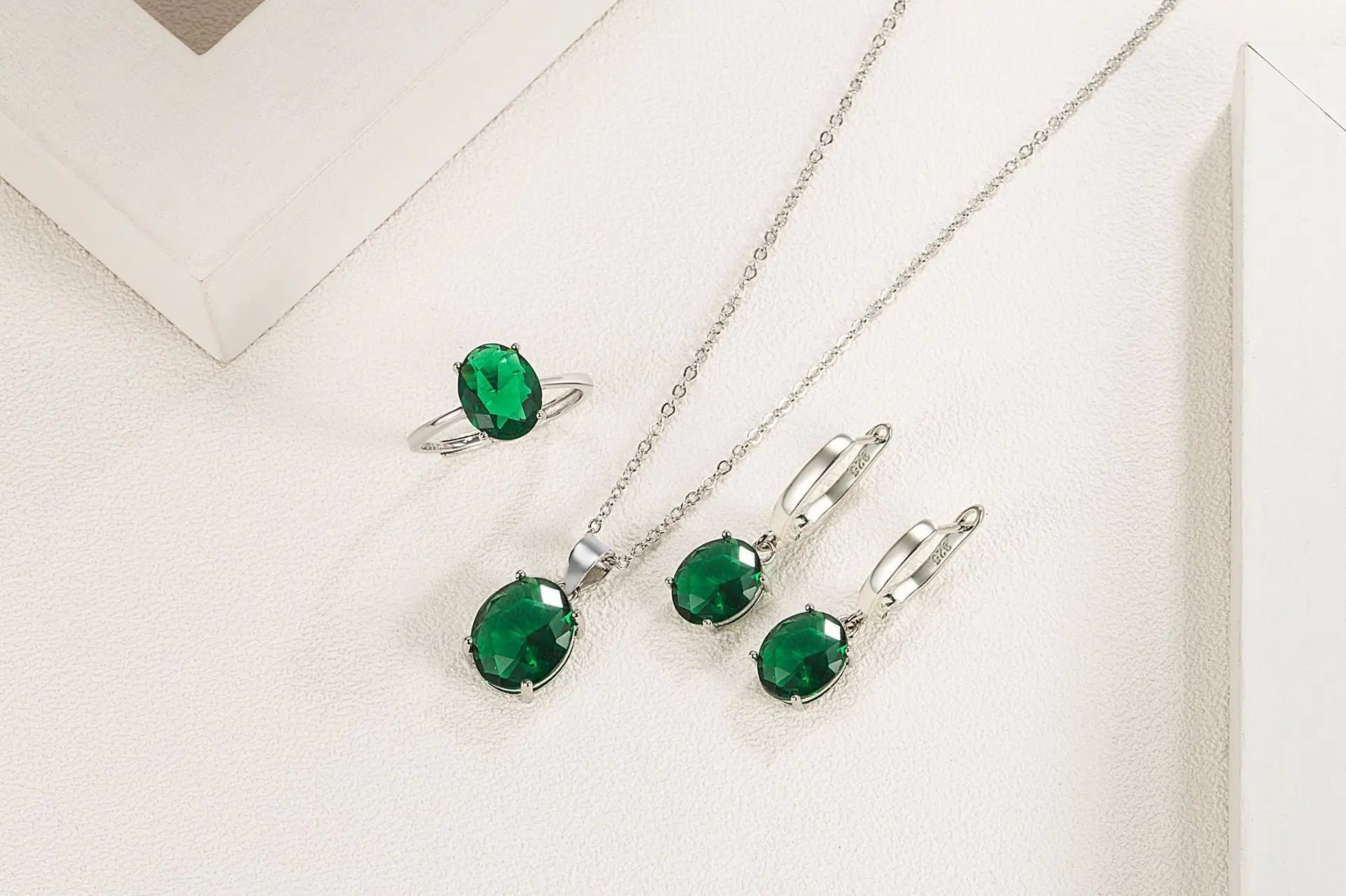 ElassorZkeys-Ensembles de bijoux en argent regardé 925 pour femmes, bague, collier, boucles d'oreilles, accessoires de luxe, offres