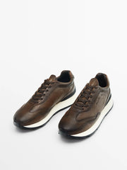 Baskets rétro en cuir véritable pour hommes, à lacets, chaussures de sport à l'offre elles optiques, confortables, polyvalentes, bonnes chaussures décontractées CommPiedmont, mode