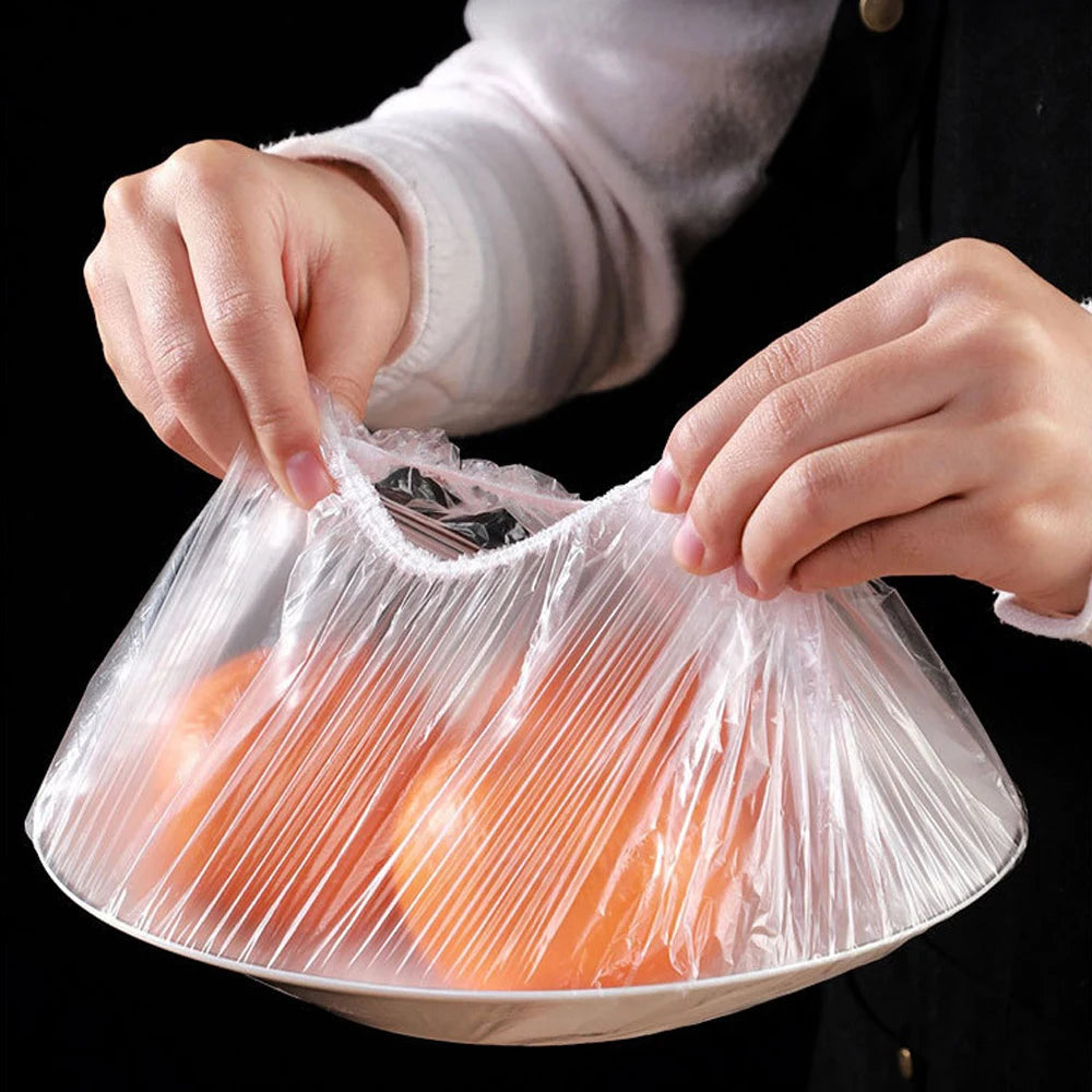 Couvercles de stockage d'emballage alimentaire réutilisables, 100 pièces, sacs pour bol, plaque élastique, couvercle en Silicone, fruits de cuisine, joint de conservation des frais en plastique