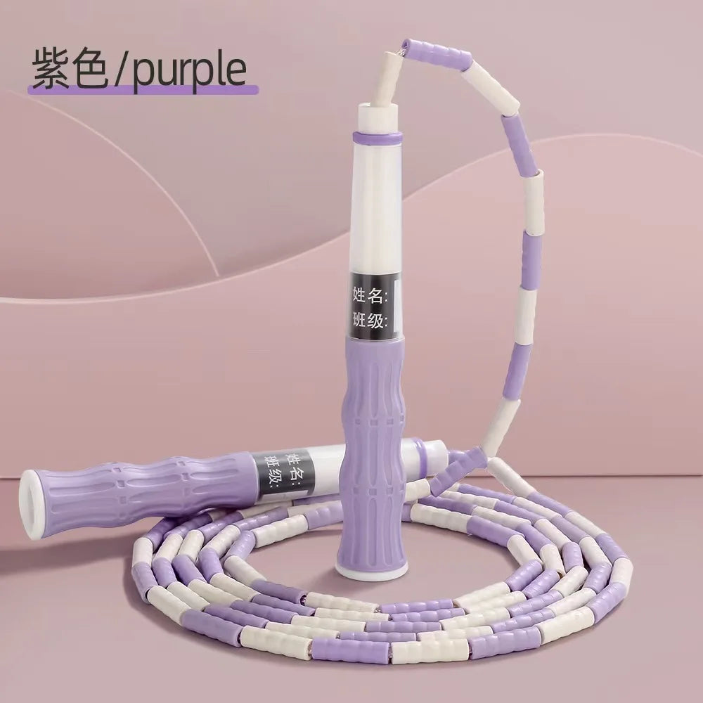 Corde à sauter de 2,8 mètres, conception réglable pour enfants et adultes sans enchevêtrements, corde à perles douces, longueur réglable pour débutant