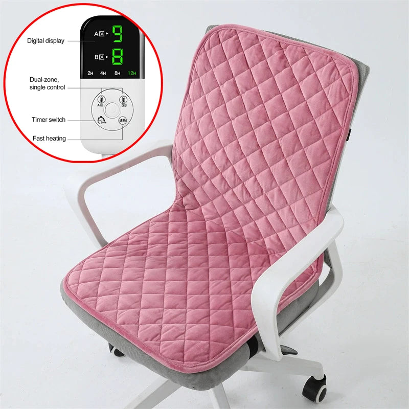 Coussin de siège chauffant électrique 45x90cm, tapis chauffant pour chaise de bureau, minuterie intelligente, coussin chauffant pour l'hiver, coussin de dossier intégré 220V