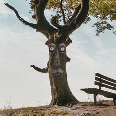 Décor de jardin enchanteur en résine avec visage d'arbre, matériaux de décoration, application multi-scènes, fantôme d'écorce, ornement de visage