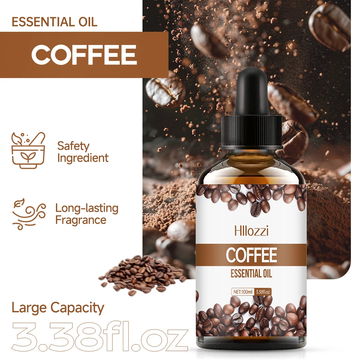L'huile essentielle de café convient à l'utilisation dans les diffuseurs, les humidificateurs, les spas, le massage, les soins de la peau, les soins du corps, les soins du visage, les soins capillaires.