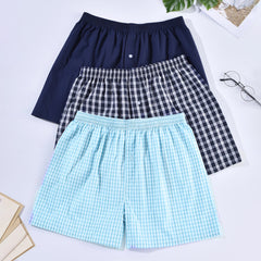 Men's Underwear Boxer Shorts Casual Cotton Sleep Briefs Homewear Men's Arrow Striped Plaid Loose Comfortable Underwear