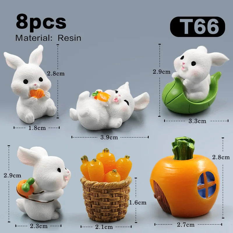 Figurine de lapin de pâques de noël, bricolage, paysage, maison, Kawaii, décor de chambre Miniature, accessoires de décoration de jardin féerique, moderne, 2025