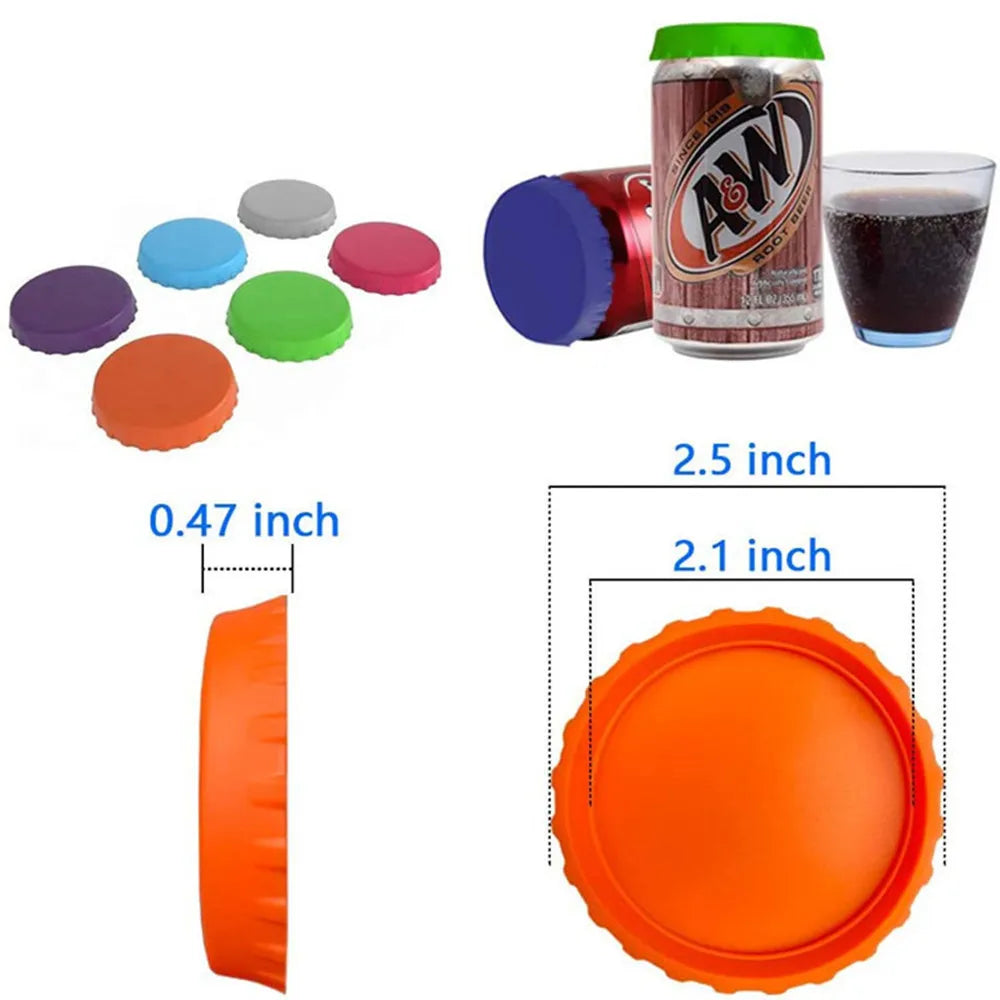 Couvercles de canettes de boissons réutilisables, couvercles de canettes de boissons, protecteurs de couvercles de Soda, bouchon de bouteille d'étanchéité en Silicone, couvercle d'étanchéité anti-fuite