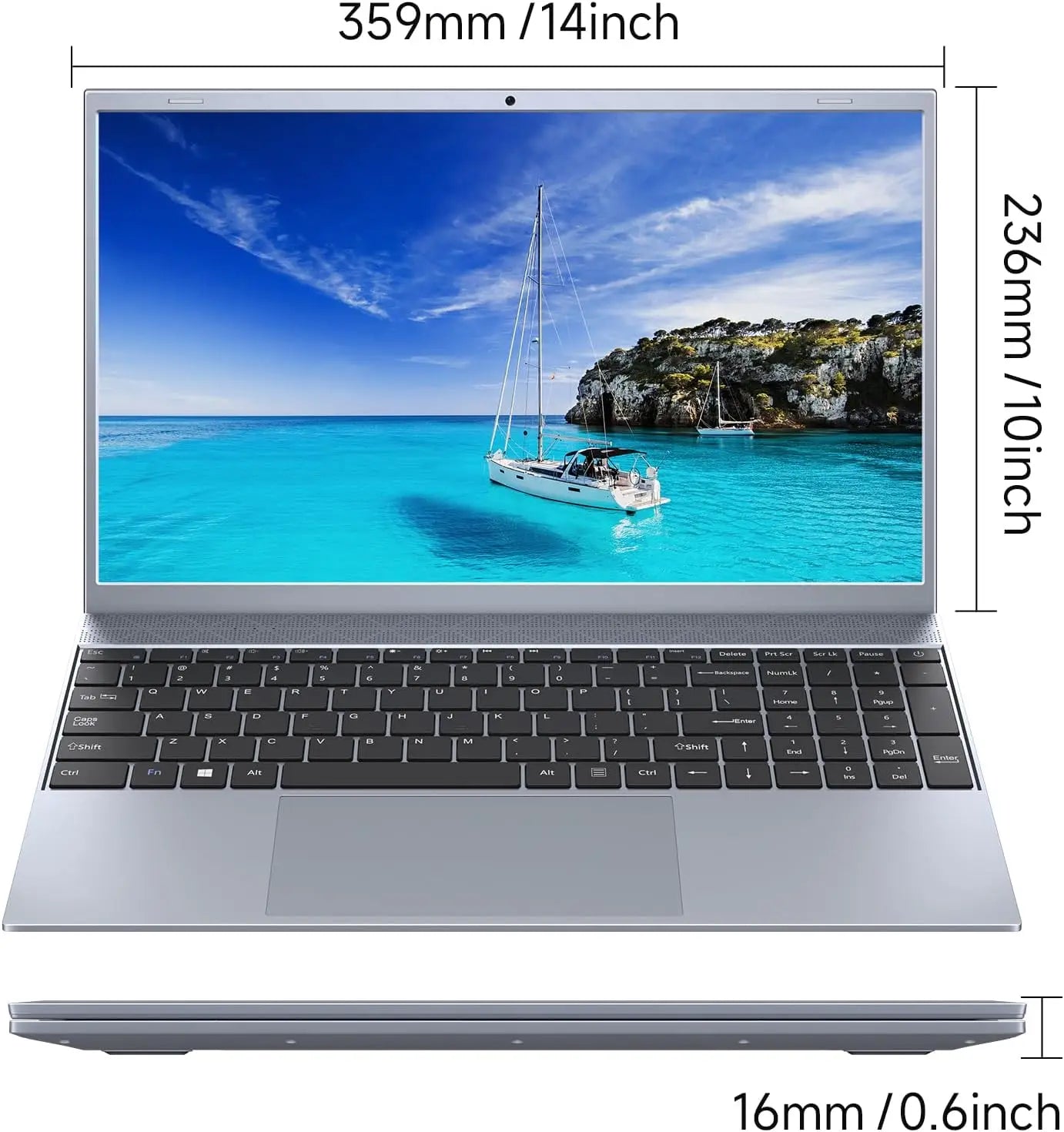 15,6 pouces ordinateur portable J3710 8GB RAM 256GB SSD Windows 11 pour les étudiants et les affaires