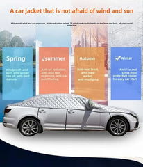 Outdoor car cover, waterproof, four-season windshield protector, hail protection, snow cover, sunshade, frost protection pieces