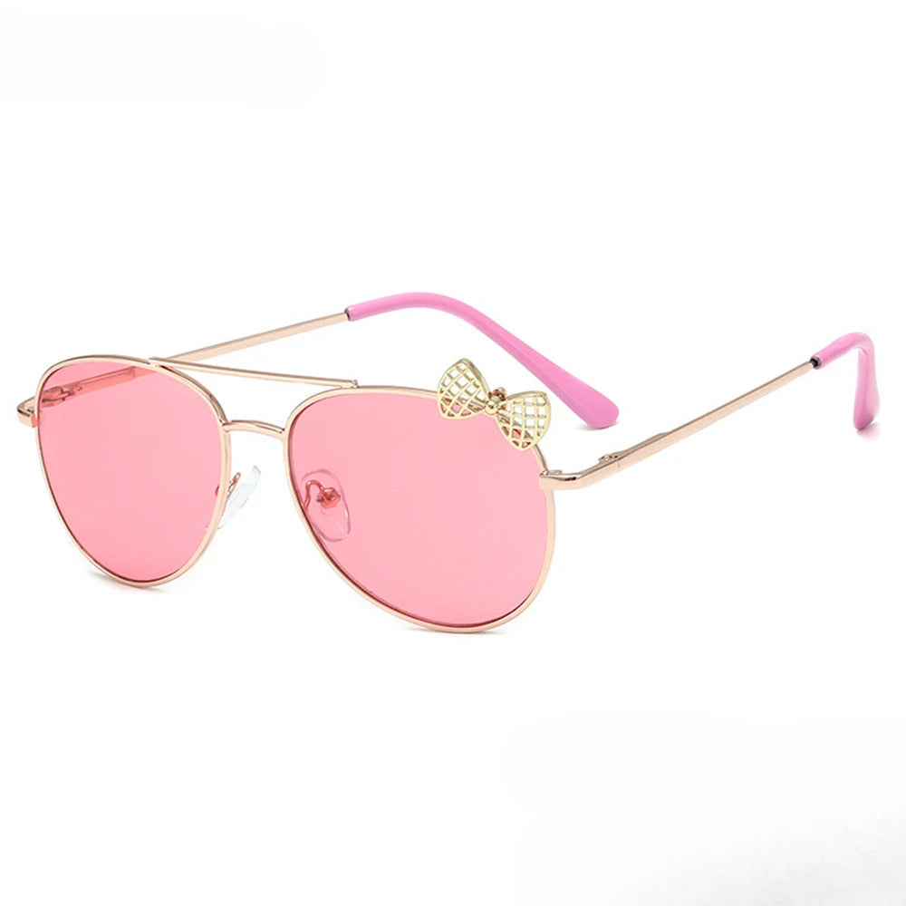 Lunettes de soleil mignonnes pour enfants, monture métallique, mode filles, lunettes de cyclisme en plein air, lunettes de fête, fournitures de photographie