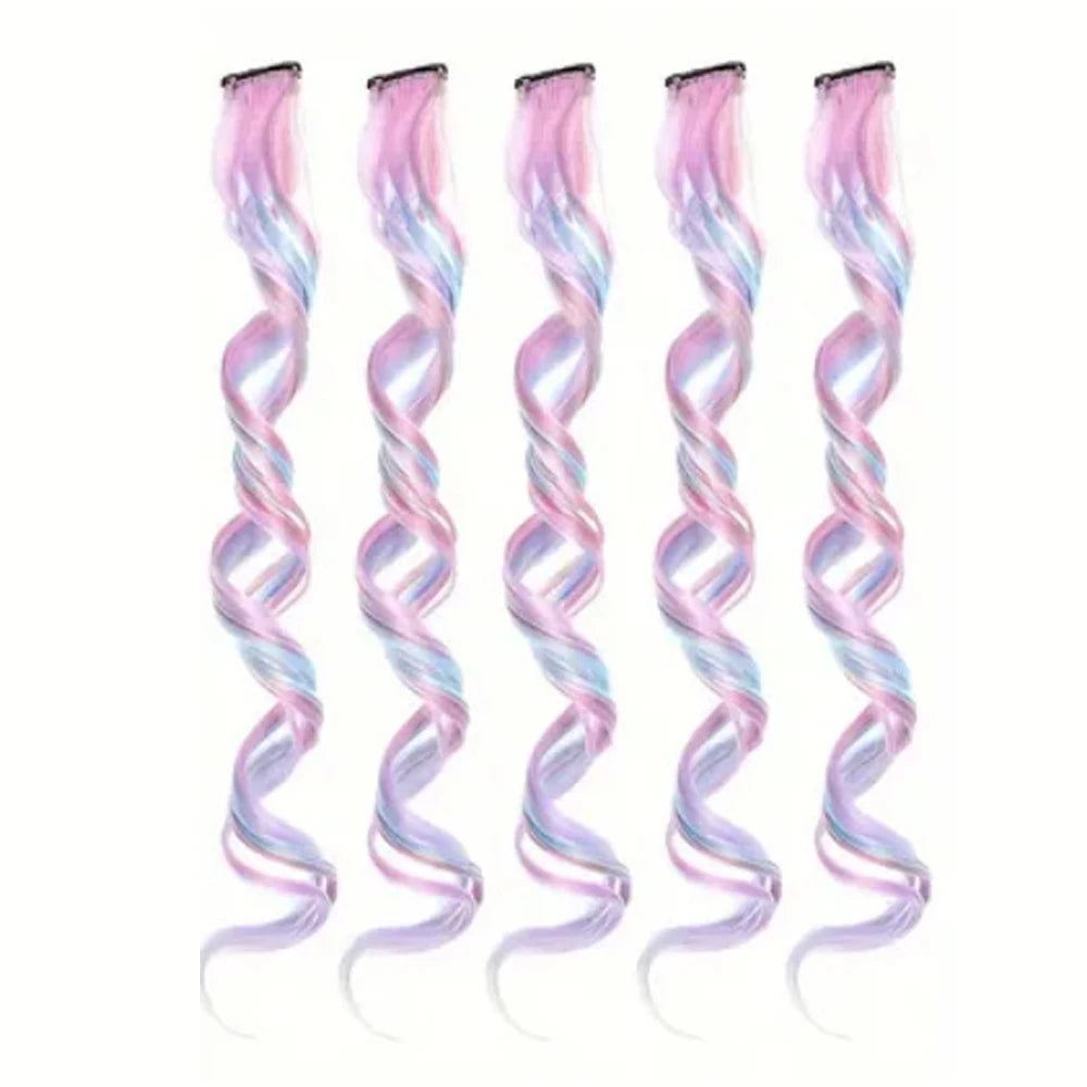 Set of 3/5/8/10 pieces, 22-inch curly synthetic hair extensions for women, perfect for Christmas gifts and Halloween parties