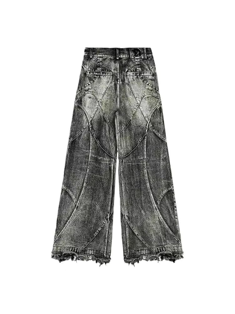 Women's baggy ripped denim jeans, bathroom, bathroom, bathroom, bathroom, U Y2k Streetwear, Punk Hip Hop, Grunge, FjGothic Vintage, Murcia, wide leg, Goth