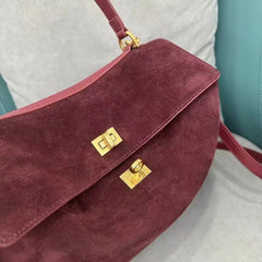 Sacs à main en cuir véritable pour femmes, fourre-tout en cuir véritable glacé, sac à bandoulière en daim marron pour dames, design moderne personnalisé