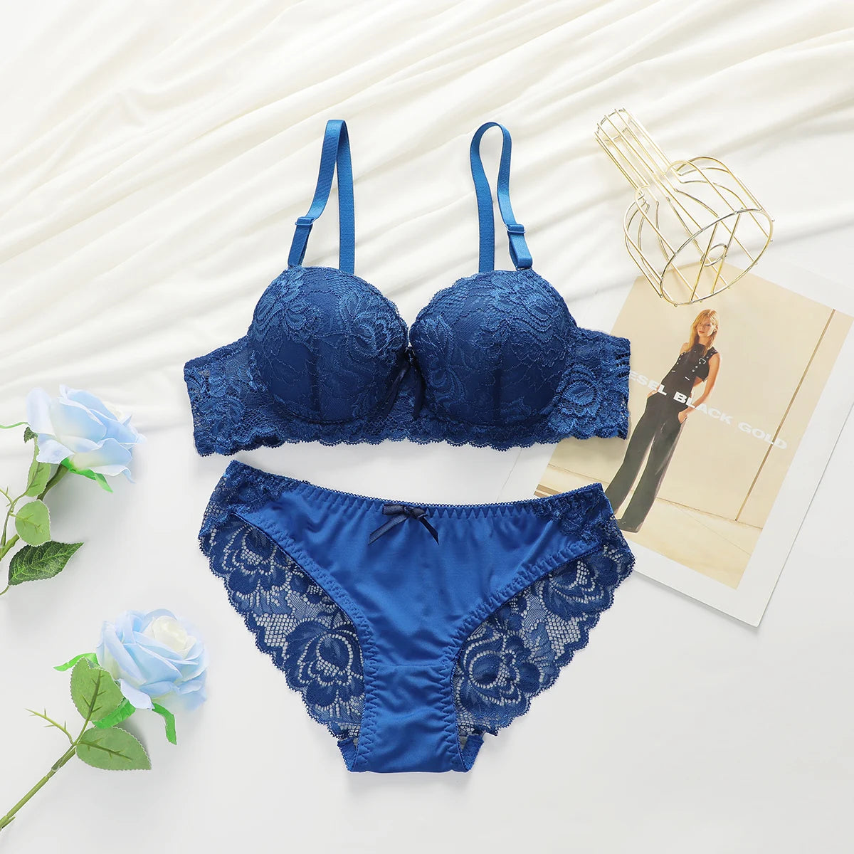 Ensemble de lingerie multicolore sexy pour femmes, sous-vêtements push-up, sous-vêtements à fleurs, rassemblement, A2axes, 2 pièces