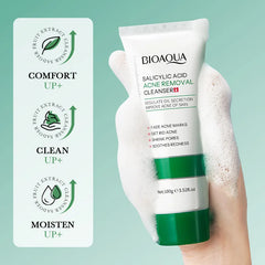 BIOAQUA acide salicylique nettoyant pour le visage traitement de l'acné hydratant contrôle de l'huile soin de la peau mousse de lavage du visage nettoyant pour le visage soins de la peau